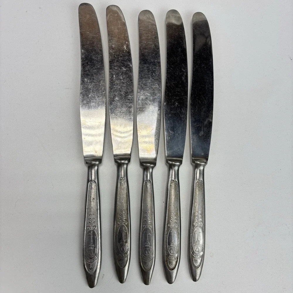 USSR Butter Knives Lot Of 5‎ Communist Russian Soviet PAVLOVO factory KIROVA